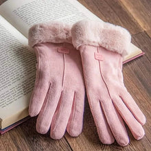 Load image into Gallery viewer, Cashmere Warm Suede Leather Plush Touch Screen Gloves

