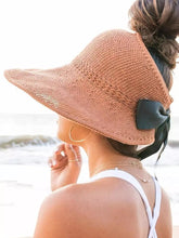 Load image into Gallery viewer, Casual Summer Hats For Women Foldable Hollow Out Hat Modern Women's Simple Vintage Comfortable Sun Hats Cute Women Wide Beach Hats Girl Outside Travel Hats
