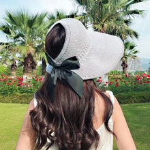 Load image into Gallery viewer, Casual Summer Hats For Women Foldable Hollow Out Hat Modern Women's Simple Vintage Comfortable Sun Hats Cute Women Wide Beach Hats Girl Outside Travel Hats
