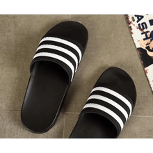 将图片加载到图库查看器，Casual Summer Modern Design Men Slippers Soft Black White Stripes Pattern Flip Flops Casual Summer Outdoor Slides For Women
