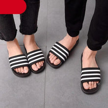 将图片加载到图库查看器，Casual Summer Modern Design Men Slippers Soft Black White Stripes Pattern Flip Flops Casual Summer Outdoor Slides For Women
