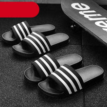 将图片加载到图库查看器，Casual Summer Modern Design Men Slippers Soft Black White Stripes Pattern Flip Flops Casual Summer Outdoor Slides For Women
