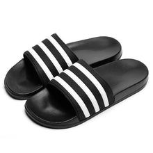 将图片加载到图库查看器，Casual Summer Modern Design Men Slippers Soft Black White Stripes Pattern Flip Flops Casual Summer Outdoor Slides For Women
