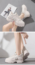 Load image into Gallery viewer, Casual Winter Women Thick Sneakers White Shoes Autumn Winter Fashion Platform Shoes Female Lace Up Rainbow Vulcanized Shoes Comfy Fashion Sneakers Breathable Athletic Casual Shoes
