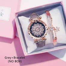 将图片加载到图库查看器，Casual Women Romantic Starry Sky Wrist Watch Bracelet Leather Rhinestone Designer Simple Dress Women's Watches Women Starry Sky PU Leather Strap Quartz Wristwatches For Woman Girls Teenagers
