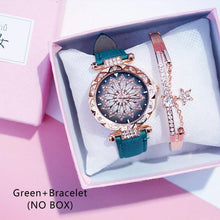 将图片加载到图库查看器，Casual Women Romantic Starry Sky Wrist Watch Bracelet Leather Rhinestone Designer Simple Dress Women's Watches Women Starry Sky PU Leather Strap Quartz Wristwatches For Woman Girls Teenagers
