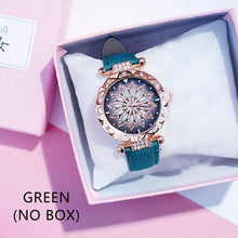 将图片加载到图库查看器，Casual Women Romantic Starry Sky Wrist Watch Bracelet Leather Rhinestone Designer Simple Dress Women's Watches Women Starry Sky PU Leather Strap Quartz Wristwatches For Woman Girls Teenagers
