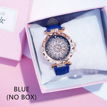将图片加载到图库查看器，Casual Women Romantic Starry Sky Wrist Watch Bracelet Leather Rhinestone Designer Simple Dress Women's Watches Women Starry Sky PU Leather Strap Quartz Wristwatches For Woman Girls Teenagers
