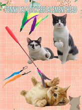 Load image into Gallery viewer, Cat Feather Toy Set Cat Feather Teaser Wand Toy for Kitten Cat Having Fun Exercise Playing Without the Stick Interactive Cat Feather Toys  Retractable Cat Wand Toy and Feathers Teaser Refills Cat Toys for Indoor
