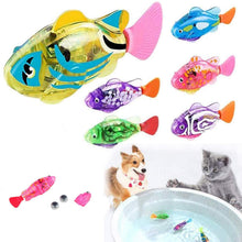 Load image into Gallery viewer, Cat Interactive Electric Fish Toy Water Cat Toy for Indoor Play Swimming Robot Fish Toy for Cat and Dog with LED Light  Pet Toys New Bath Toys Interactive Plastic Fish Toys Electronic Cat Toy Gift to Stimulate Your Pet's Hunter Instincts
