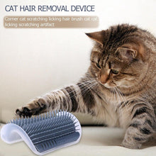 Load image into Gallery viewer, Cat Scratcher Corner Pet Brush Comb Play Cat Toy Plastic Scratch Bristles Arch Massager  Self Groomer with Catnip Pouch Cat Wall Corner Massage Groomer Cat Self Grooming Brush
