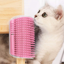 Load image into Gallery viewer, Cat Scratcher Corner Pet Brush Comb Play Cat Toy Plastic Scratch Bristles Arch Massager  Self Groomer with Catnip Pouch Cat Wall Corner Massage Groomer Cat Self Grooming Brush
