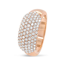 Load image into Gallery viewer, 18K Rose Gold 1.00 Cttw Diamond Multi Row Dome Band Ring (F-G Color, VS1-VS2 Clarity) - Ring size 7
