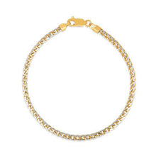 Load image into Gallery viewer, Round Pave Franco Chain Bracelet in 14k Yellow Gold  (3.15 mm)
