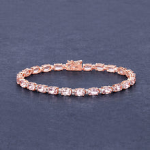 Load image into Gallery viewer, 8.95 Carat Genuine Morganite and White Diamond 14K Rose Gold Bracelet
