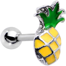 Load image into Gallery viewer, 16G 1/4 Steel Yellow Green Pineapple Tragus Cartilage Earring
