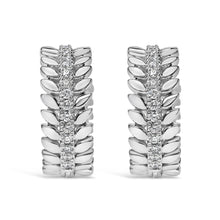 将图片加载到图库查看器，14K White Gold 1/4 Cttw Lab Grown Diamond Leafy Wreath Hoop Earrings (F-G Color, VS1-VS2 Clarity)
