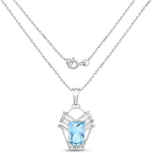 Load image into Gallery viewer, 5.76 Carat Genuine Swiss Blue Topaz &amp; White Topaz .925 Sterling Silver Pendant
