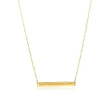 Load image into Gallery viewer, 14k Yellow Gold Smooth Flat Horizontal Bar Style Necklace
