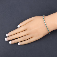 Load image into Gallery viewer, 5.77 Carat Genuine Emerald and White Topaz .925 Sterling Silver Bracelet
