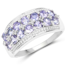 Load image into Gallery viewer, 1.44 Carat Genuine Tanzanite &amp; White Topaz .925 Sterling Silver Ring
