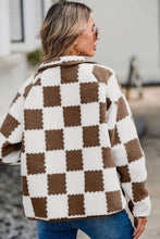 Load image into Gallery viewer, Elegant Checkered Snap Down Long Sleeve Teddy Jacket Soft &amp; Warm Colorful Jacket
