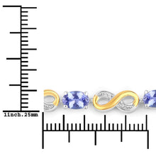 将图片加载到图库查看器，1.79 Carat Genuine Tanzanite and White Topaz .925 Sterling Silver Bracelet
