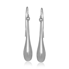 Load image into Gallery viewer, 14k White Gold Long Polished Teardrop Dangling Earrings

