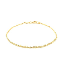 将图片加载到图库查看器，10k Yellow Gold Solid Diamond Cut Rope Bracelet 1.5mm
