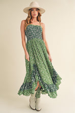Load image into Gallery viewer, Ditsy Floral Ruffled Hem Maxi Cami Dress For Women –Romantic Floral Print, Flowy Maxi Length, Feminine &amp; Elegant Design for Casual &amp; Special Occasions
