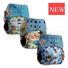 将图片加载到图库查看器，Modern Luxury Printed Washable Real Cloth Pocket Nappy,3 nappies/diapers Set For Girls and Boys Baby In Elegant Style
