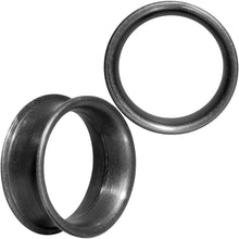 Load image into Gallery viewer, Thin Flexible Metallic Black Silicone Tunnel Plug Set 6mm to 25mm
