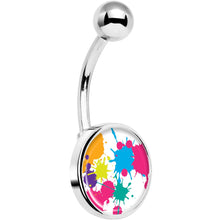 Load image into Gallery viewer, Pink Green Blue Color Splash Belly Ring
