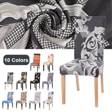 Load image into Gallery viewer, Chair Cover Simple Home  Printed Chair Cover Household Thickened Fleece Chair Cover Universal KitchenDining Chair Cover Spandex tretch Removable Washable Dining Room Chair Protector Slipcovers/Home Decor Dining Room Seat Cover
