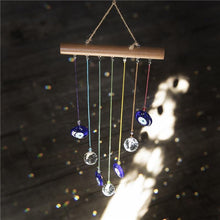 Load image into Gallery viewer, Chakra Energy Clear Crystal Ball Sun-catcher Turkish Window Prisms Blue Evil Eye Light Catching Wind Chimes For Office Decor Home Garden Hanging Decoration Showpiece Lucky Gift
