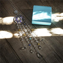 将图片加载到图库查看器，Chandelier Wind Chimes Turkish Blue Evil Eye Moon Sun Star Sun-catcher Rainbow Maker Wind Chimes Wall Hanging Crystal Prisms Hanging Pendant Home Decor Gifts Blessing Protection Decoration
