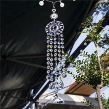 将图片加载到图库查看器，Chandelier Wind Chimes Turkish Blue Evil Eye Moon Sun Star Sun-catcher Rainbow Maker Wind Chimes Wall Hanging Crystal Prisms Hanging Pendant Home Decor Gifts Blessing Protection Decoration
