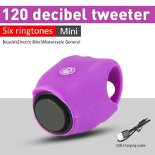 Load image into Gallery viewer, Chargeable Bicycle Bell 120db Waterproof Cycling Bike Bells Electric Horn Mini Portable Cycling Handlebar Bell Bike Tools  Bicycle Bell With 3 Cute Sounds Waterproof Cycle Horn For Kids Road And Mountain Bike

