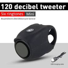 Load image into Gallery viewer, Chargeable Bicycle Bell 120db Waterproof Cycling Bike Bells Electric Horn Mini Portable Cycling Handlebar Bell Bike Tools  Bicycle Bell With 3 Cute Sounds Waterproof Cycle Horn For Kids Road And Mountain Bike
