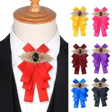 Load image into Gallery viewer, Charming  Butterfly Ladies Bowtie Casual Solid Color Rhinestone Brooch Bowties For Women Fashionable Wedding  Bowtie
