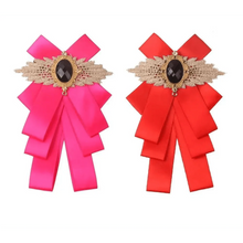 Load image into Gallery viewer, Charming  Butterfly Ladies Bowtie Casual Solid Color Rhinestone Brooch Bowties For Women Fashionable Wedding  Bowtie
