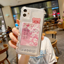 Load image into Gallery viewer, Charming Card Phone Case For iPhone 14 13 12 11 Pro Max 7 8 Plus X XR XS Max Transparent Wallet Soft Bumper Back Cover Funny Couple Transparent Soft iphone Cover

