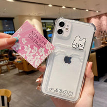 Load image into Gallery viewer, Charming Card Phone Case For iPhone 14 13 12 11 Pro Max 7 8 Plus X XR XS Max Transparent Wallet Soft Bumper Back Cover Funny Couple Transparent Soft iphone Cover
