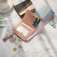 Load image into Gallery viewer, Charming Hit Color Short Tassels Wallets,Bags Zipper PU Leather, Card Holder, Pendant Coin Purse, Card Cash Clutch For Women And Girls
