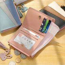 Load image into Gallery viewer, Charming Hit Color Short Tassels Wallets,Bags Zipper PU Leather, Card Holder, Pendant Coin Purse, Card Cash Clutch For Women And Girls
