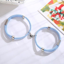 将图片加载到图库查看器，Charming Paired Bracelet Couple Adjustable Rope Heart Magnet Attract Each Other Stainless Steel Charm Magnetic Bracelets Mutual Attraction Eternal Love Relationship Matching Jewelry Gifts For Women
