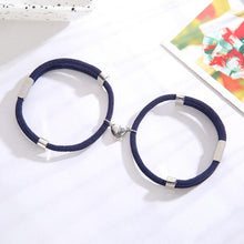 将图片加载到图库查看器，Charming Paired Bracelet Couple Adjustable Rope Heart Magnet Attract Each Other Stainless Steel Charm Magnetic Bracelets Mutual Attraction Eternal Love Relationship Matching Jewelry Gifts For Women
