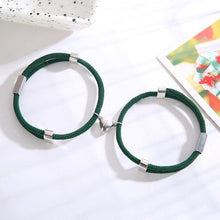 将图片加载到图库查看器，Charming Paired Bracelet Couple Adjustable Rope Heart Magnet Attract Each Other Stainless Steel Charm Magnetic Bracelets Mutual Attraction Eternal Love Relationship Matching Jewelry Gifts For Women
