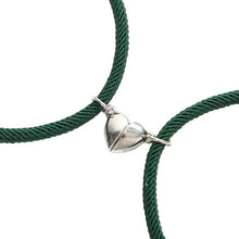 将图片加载到图库查看器，Charming Paired Bracelet Couple Adjustable Rope Heart Magnet Attract Each Other Stainless Steel Charm Magnetic Bracelets Mutual Attraction Eternal Love Relationship Matching Jewelry Gifts For Women
