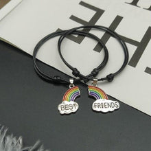 Load image into Gallery viewer, Charming Rainbow Best Friend Bracelet Adjustable Friendship Couple Bracelet Gift Hand Bracelet Set of 2 Matching Friendship Bracelet Elastic Rainbow Cloud Bracelets For Close Friends Christmas Birthday Gifts
